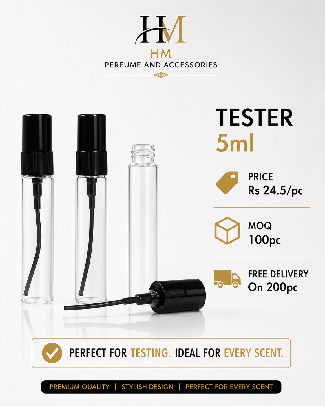 5ml Empty Glass Perfume Tester Bottle