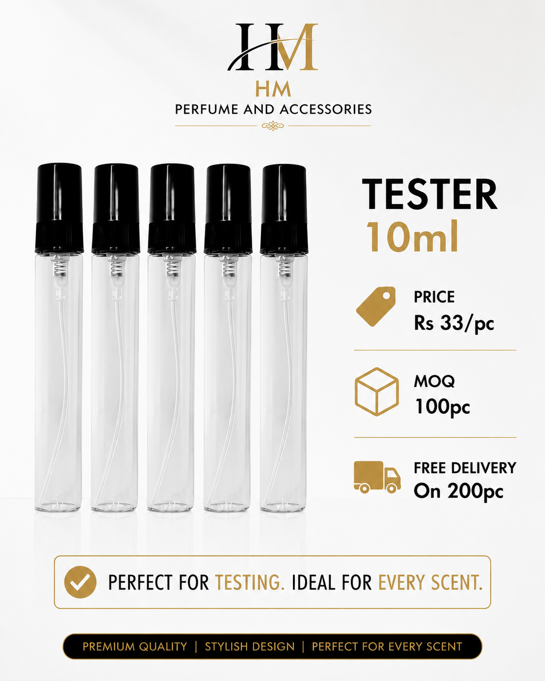 10ml Empty Glass Perfume Tester Bottle