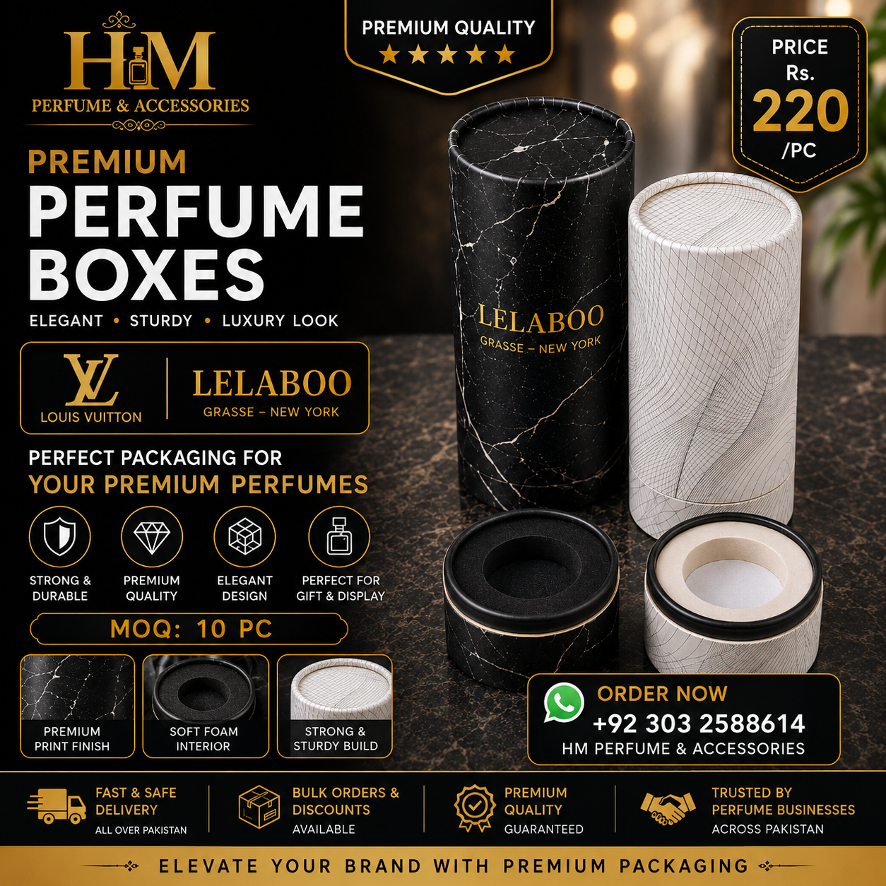 Round Perfume Boxs | 50ml | Suitable For LV Type And Lelabo Bottles