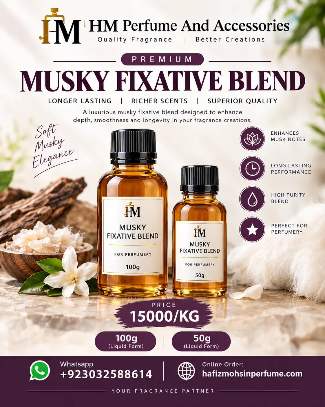 Musky Fixative Blend for Perfume | Premium Liquid Fixative