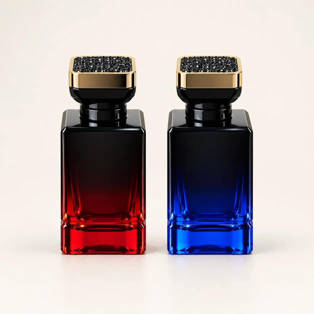Heavy Rectangle Fancy Cap 50ml Perfume Empty Bottle | Easy Crimp